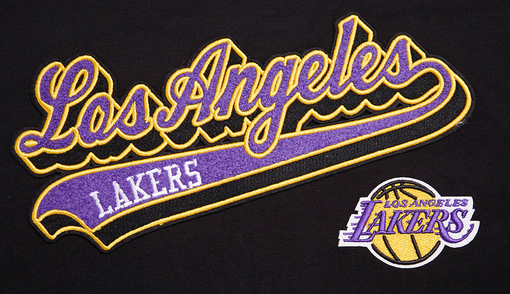 NBA LOS ANGELES LAKERS SCRIPT TAIL WOMEN'S BOYFRIEND TEE (BLACK)