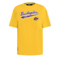 NBA LOS ANGELES LAKERS SCRIPT TAIL WOMEN'S BOYFRIEND TEE (YELLOW)