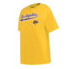 NBA LOS ANGELES LAKERS SCRIPT TAIL WOMEN'S BOYFRIEND TEE (YELLOW)