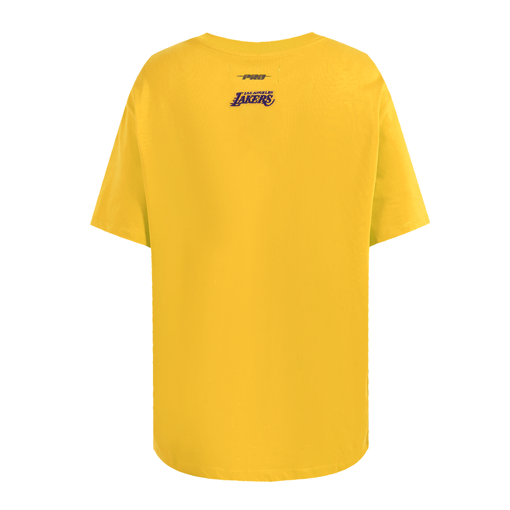 NBA LOS ANGELES LAKERS SCRIPT TAIL WOMEN'S BOYFRIEND TEE (YELLOW)
