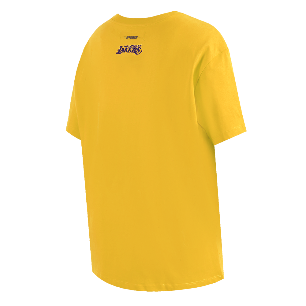 NBA LOS ANGELES LAKERS SCRIPT TAIL WOMEN'S BOYFRIEND TEE (YELLOW)