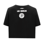 NBA LOS ANGELES LAKERS PEARLS T-SHIRT EN JERSEY SIMPLE À COUPE CARRÉE POUR FEMME (NOIR)