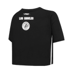 NBA LOS ANGELES LAKERS PEARLS T-SHIRT EN JERSEY SIMPLE À COUPE CARRÉE POUR FEMME (NOIR)