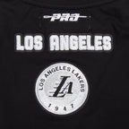 NBA LOS ANGELES LAKERS PEARLS T-SHIRT EN JERSEY SIMPLE À COUPE CARRÉE POUR FEMME (NOIR)