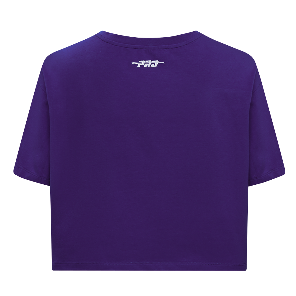 NBA LOS ANGELES LAKERS RETRO ELEVATION WOMEN'S SINGLE JERSEY BOXY TEE (PURPLE)