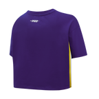NBA LOS ANGELES LAKERS RETRO ELEVATION WOMEN'S SINGLE JERSEY BOXY TEE (PURPLE)