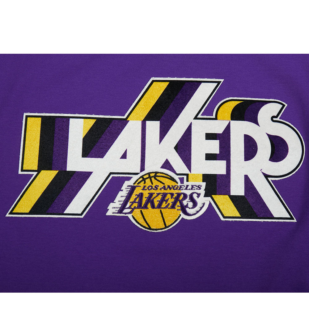NBA LOS ANGELES LAKERS RETRO ELEVATION WOMEN'S SINGLE JERSEY BOXY TEE (PURPLE)