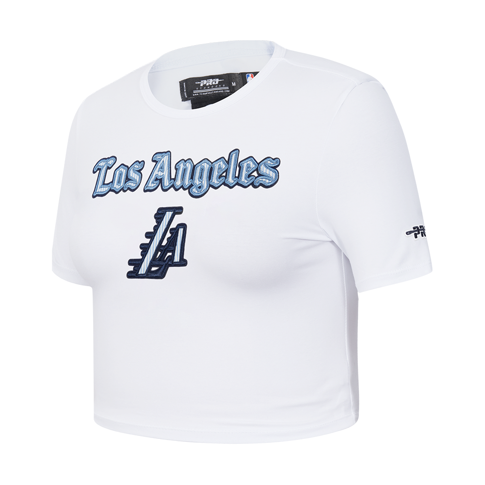 NBA LOS ANGELES LAKERS COUNTRY CLUB WOMEN'S MIDRIFF TEE (WHITE)