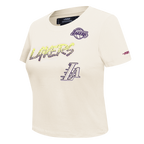 NBA LOS ANGELES LAKERS HIGH IMPACT WOMEN'S BABY DOLL TEE (EGGSHELL)