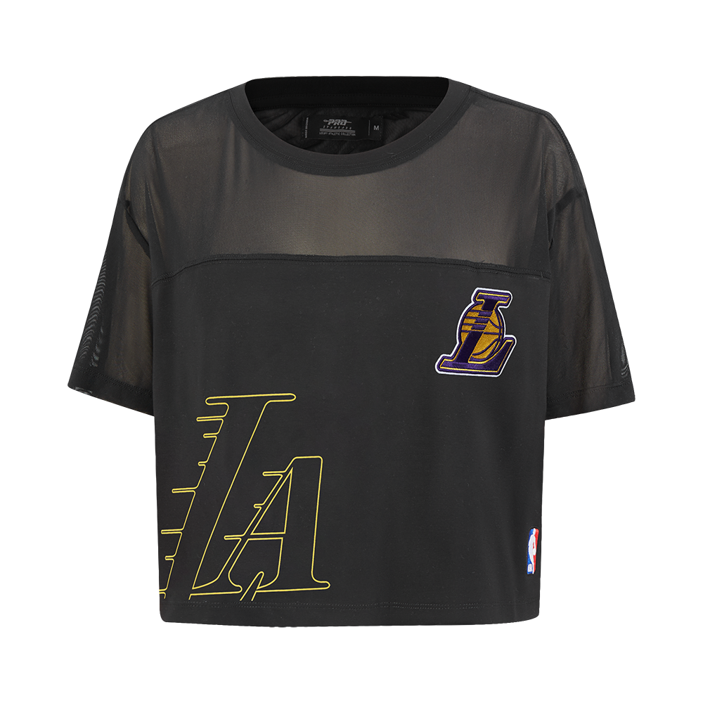 NBA LOS ANGELES LAKERS SHEER INFLUENCE WOMEN'S SHEER BOXY TEE (BLACK)