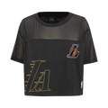 NBA LOS ANGELES LAKERS SHEER INFLUENCE WOMEN'S SHEER BOXY TEE (BLACK)