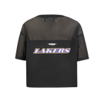 NBA LOS ANGELES LAKERS SHEER INFLUENCE WOMEN'S SHEER BOXY TEE (BLACK)