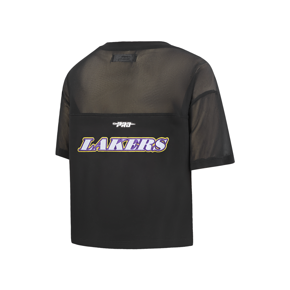 NBA LOS ANGELES LAKERS SHEER INFLUENCE WOMEN'S SHEER BOXY TEE (BLACK)