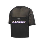 NBA LOS ANGELES LAKERS SHEER INFLUENCE WOMEN'S SHEER BOXY TEE (BLACK)