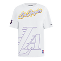 NBA LOS ANGELES LAKERS SHEER INFLUENCE WOMEN'S BOYFRIEND TEE (WHITE)