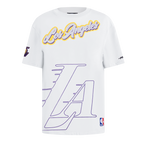 NBA LOS ANGELES LAKERS SHEER INFLUENCE WOMEN'S BOYFRIEND TEE (WHITE)
