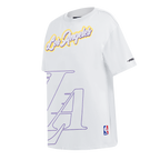 NBA LOS ANGELES LAKERS SHEER INFLUENCE WOMEN'S BOYFRIEND TEE (WHITE)