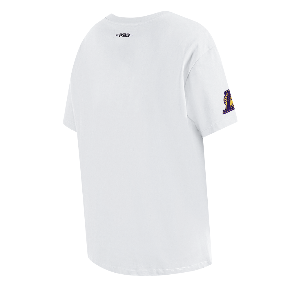 NBA LOS ANGELES LAKERS SHEER INFLUENCE WOMEN'S BOYFRIEND TEE (WHITE)