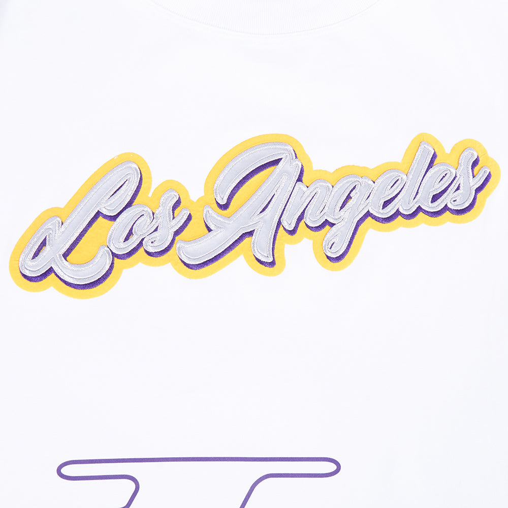NBA LOS ANGELES LAKERS SHEER INFLUENCE WOMEN'S BOYFRIEND TEE (WHITE)