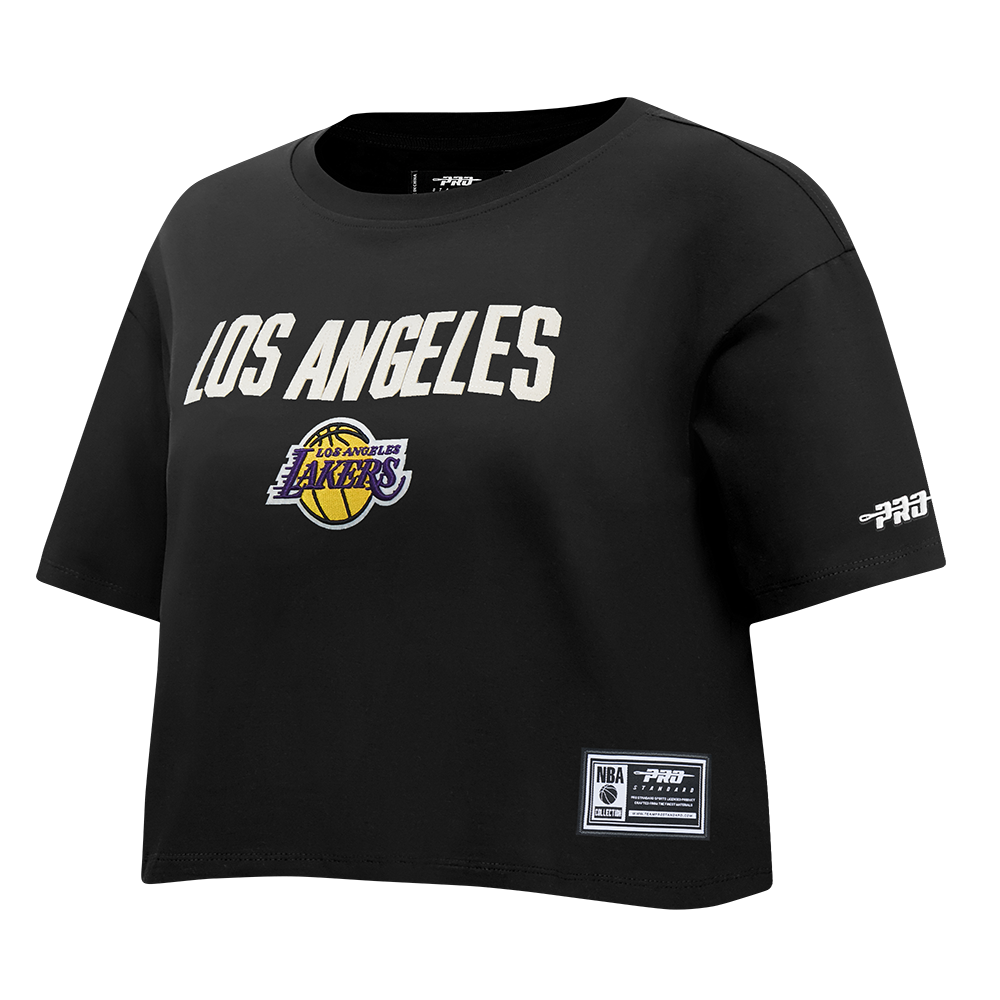 NBA LOS ANGELES LAKERS MODERN ORIGINALS T-SHIRT EN JERSEY SIMPLE À COUPE CARRÉE POUR FEMME (NOIR)