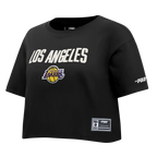 NBA LOS ANGELES LAKERS MODERN ORIGINALS T-SHIRT EN JERSEY SIMPLE À COUPE CARRÉE POUR FEMME (NOIR)