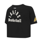 NBA LOS ANGELES LAKERS MODERN ORIGINALS T-SHIRT EN JERSEY SIMPLE À COUPE CARRÉE POUR FEMME (NOIR)