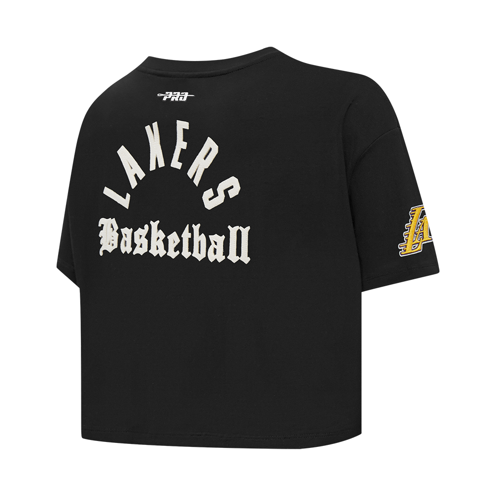 NBA LOS ANGELES LAKERS MODERN ORIGINALS T-SHIRT EN JERSEY SIMPLE À COUPE CARRÉE POUR FEMME (NOIR)