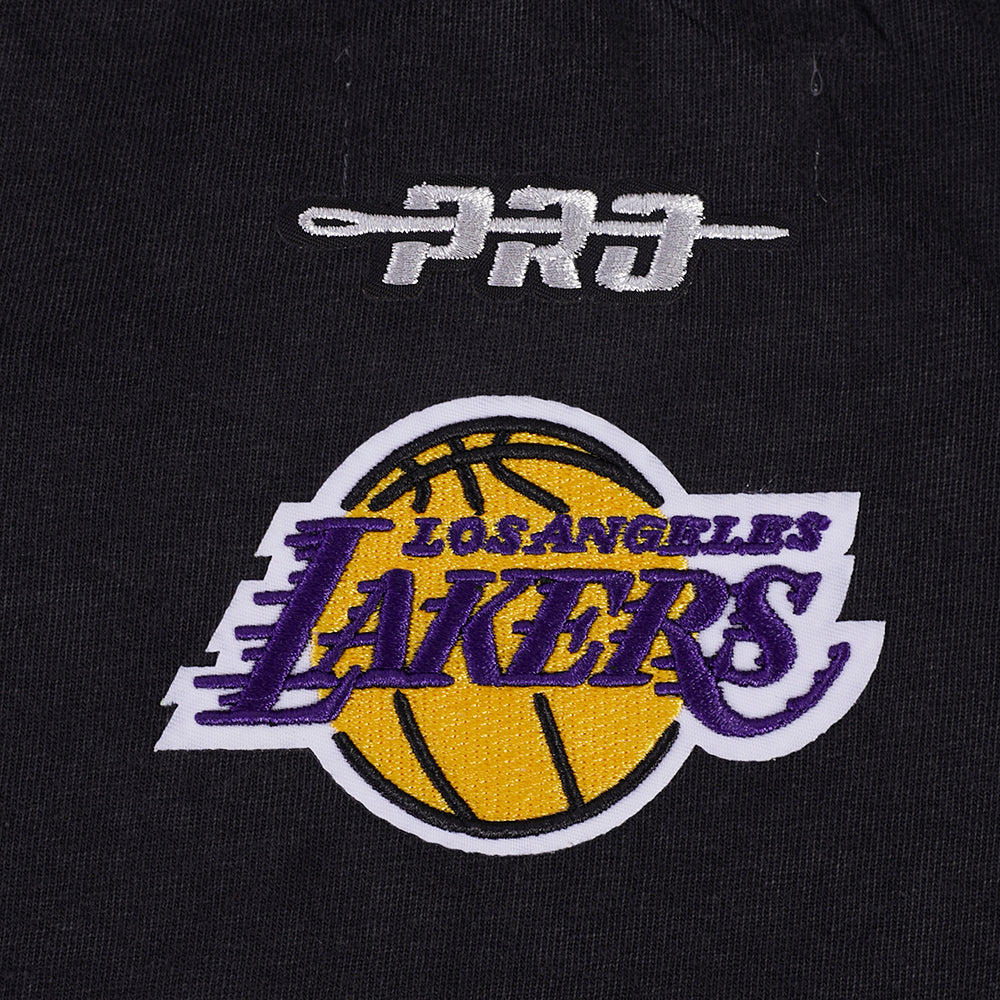 NBA LOS ANGELES LAKERS TEAM CRYSTALLINE WOMEN'S S/S BOXY TEE (WASHED BLACK)