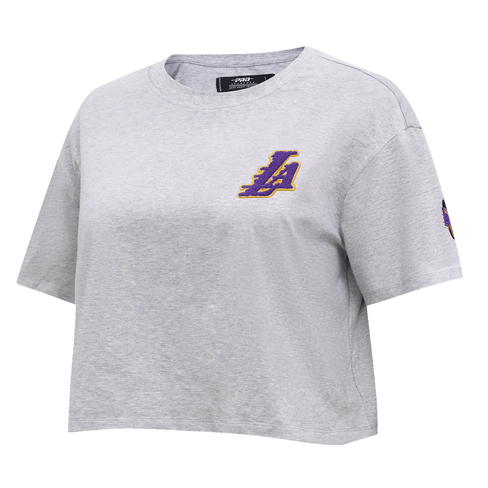 NBA LOS ANGELES LAKERS CLASSIC WOMEN'S BOXY TEE (HEATHER GREY)
