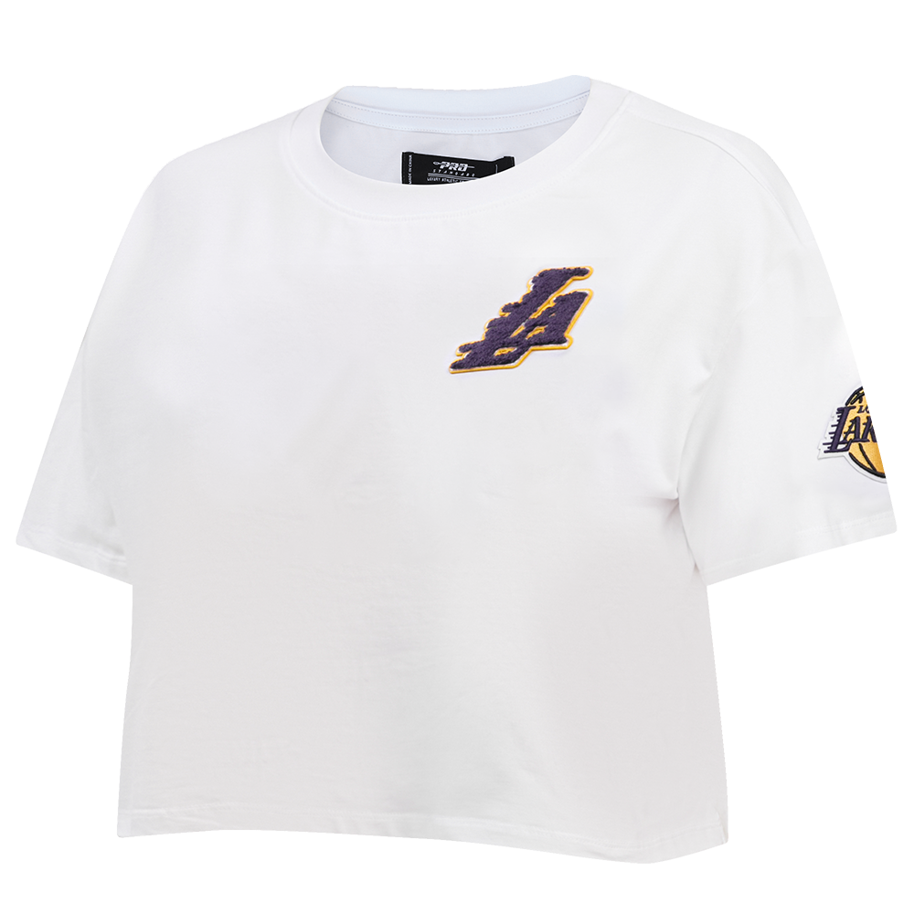 NBA LOS ANGELES LAKERS CLASSIC WOMEN'S BOXY TEE (WHITE)