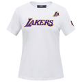 NBA LOS ANGELES LAKERS CLASSIC T-SHIRT AJUSTÉ À MANCHES COURTES POUR FEMME (BLANC)