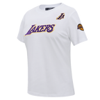 NBA LOS ANGELES LAKERS CLASSIC T-SHIRT AJUSTÉ À MANCHES COURTES POUR FEMME (BLANC)