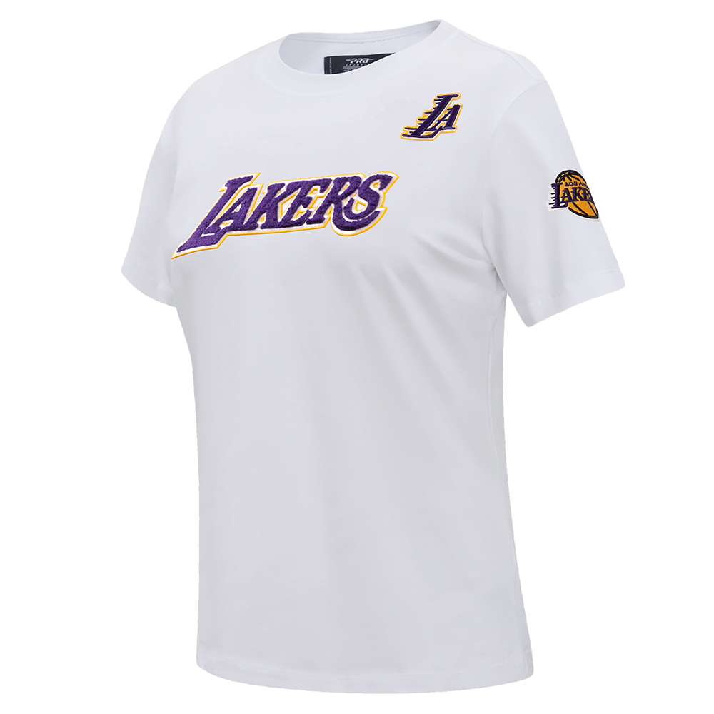 NBA LOS ANGELES LAKERS CLASSIC SHORT SLEEVE WOMEN'S SLIM FIT TEE (WHITE)