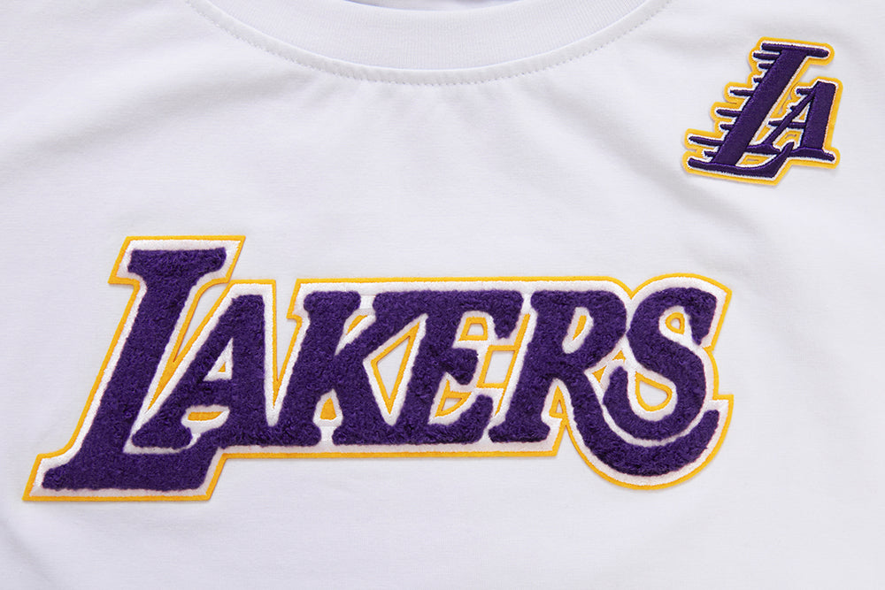 NBA LOS ANGELES LAKERS CLASSIC T-SHIRT AJUSTÉ À MANCHES COURTES POUR FEMME (BLANC)