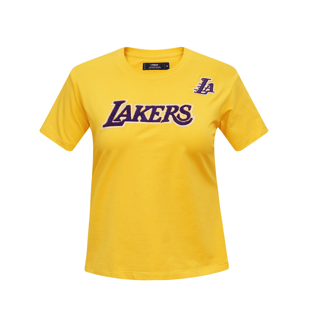 NBA LOS ANGELES LAKERS CLASSIC SHORT SLEEVE WOMEN'S SLIM FIT TEE (YELLOW)