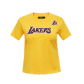 NBA LOS ANGELES LAKERS CLASSIC SHORT SLEEVE WOMEN'S SLIM FIT TEE (YELLOW)