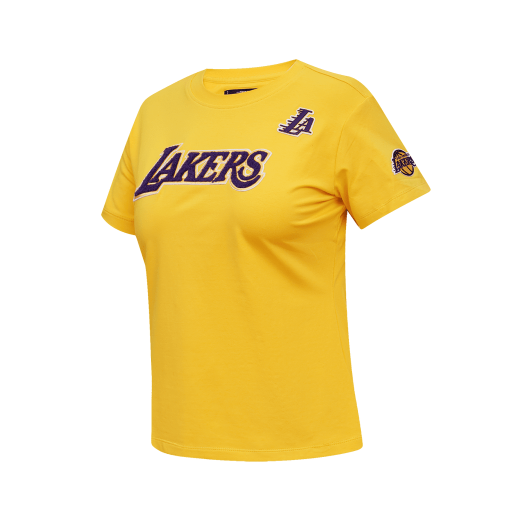 NBA LOS ANGELES LAKERS CLASSIC SHORT SLEEVE WOMEN'S SLIM FIT TEE (YELLOW)