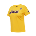 NBA LOS ANGELES LAKERS CLASSIC SHORT SLEEVE WOMEN'S SLIM FIT TEE (YELLOW)
