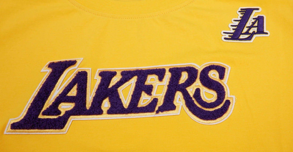 NBA LOS ANGELES LAKERS CLASSIC SHORT SLEEVE WOMEN'S SLIM FIT TEE (YELLOW)