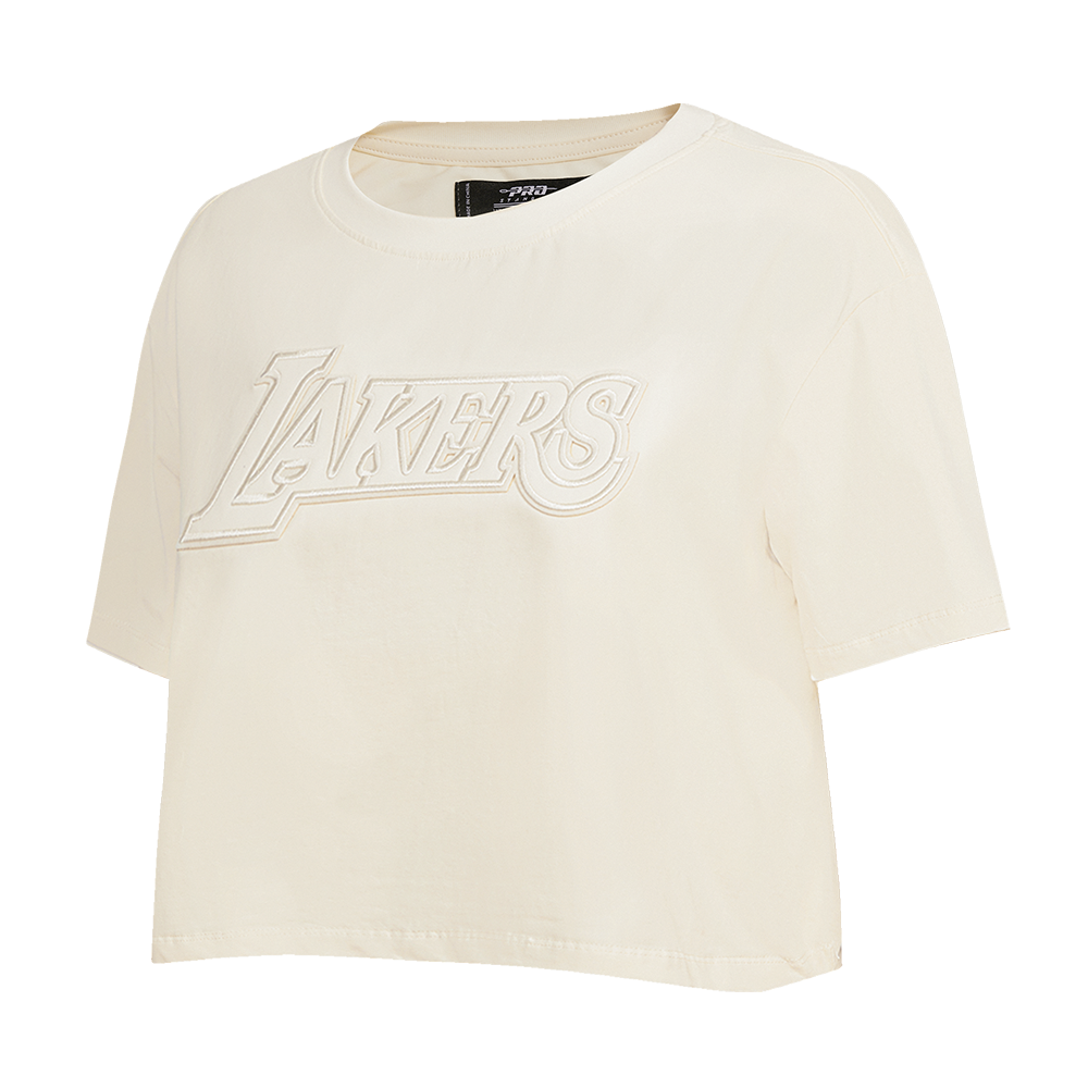 NBA LOS ANGELES LAKERS NEUTRAL WOMEN'S BOXY TEE (EGGSHELL)
