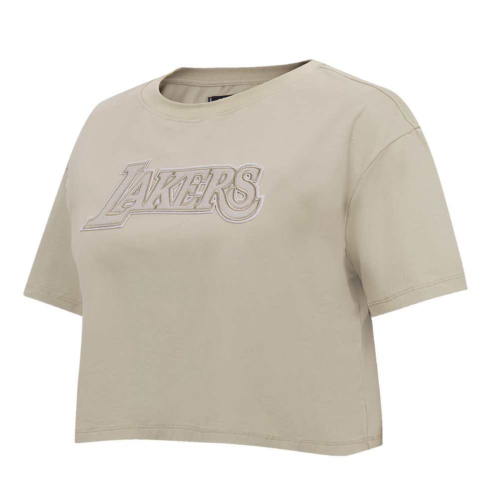 NBA LOS ANGELES LAKERS NEUTRAL WOMEN'S BOXY TEE (TAUPE)