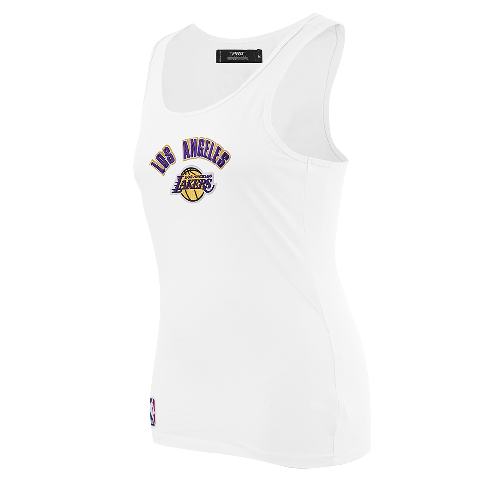NBA LOS ANGELES LAKERS CLASSIC WOMEN'S RELAXED FIT RACERBACK (WHITE)