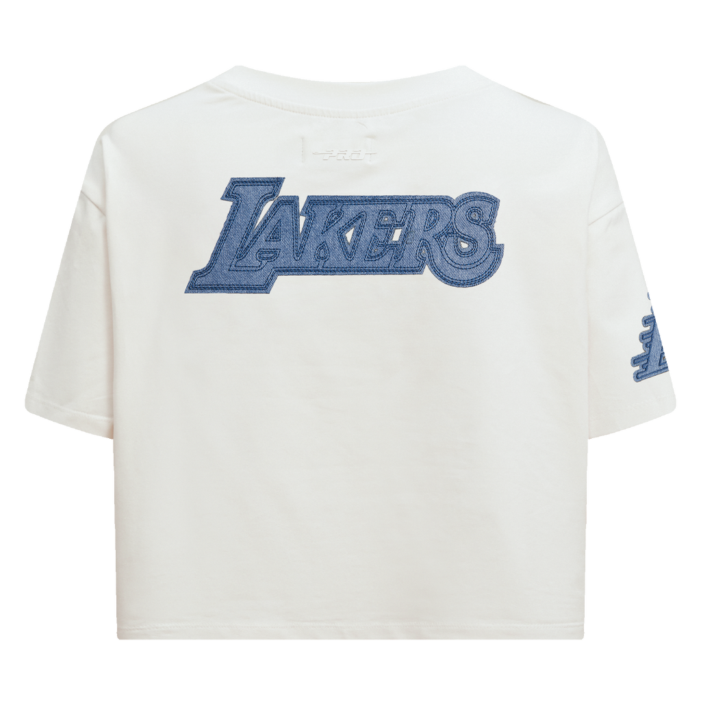 NBA LOS ANGELES LAKERS VARSITY BLUES WOMEN'S SINGLE JERSEY BOXY TEE (LINEN)