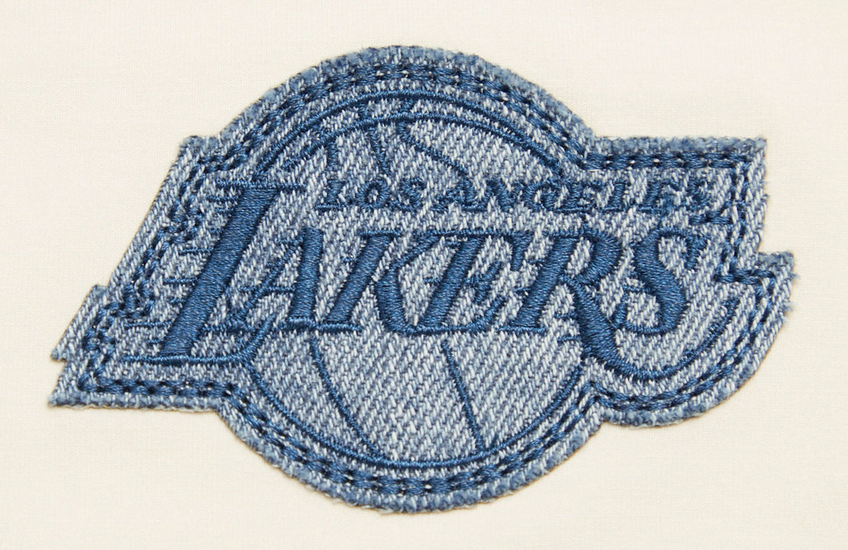 NBA LOS ANGELES LAKERS VARSITY BLUES WOMEN'S SINGLE JERSEY BOXY TEE (LINEN)