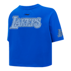 NBA LOS ANGELES LAKERS VARSITY BLUES WOMEN'S SINGLE JERSEY BOXY TEE (ROYAL BLUE)