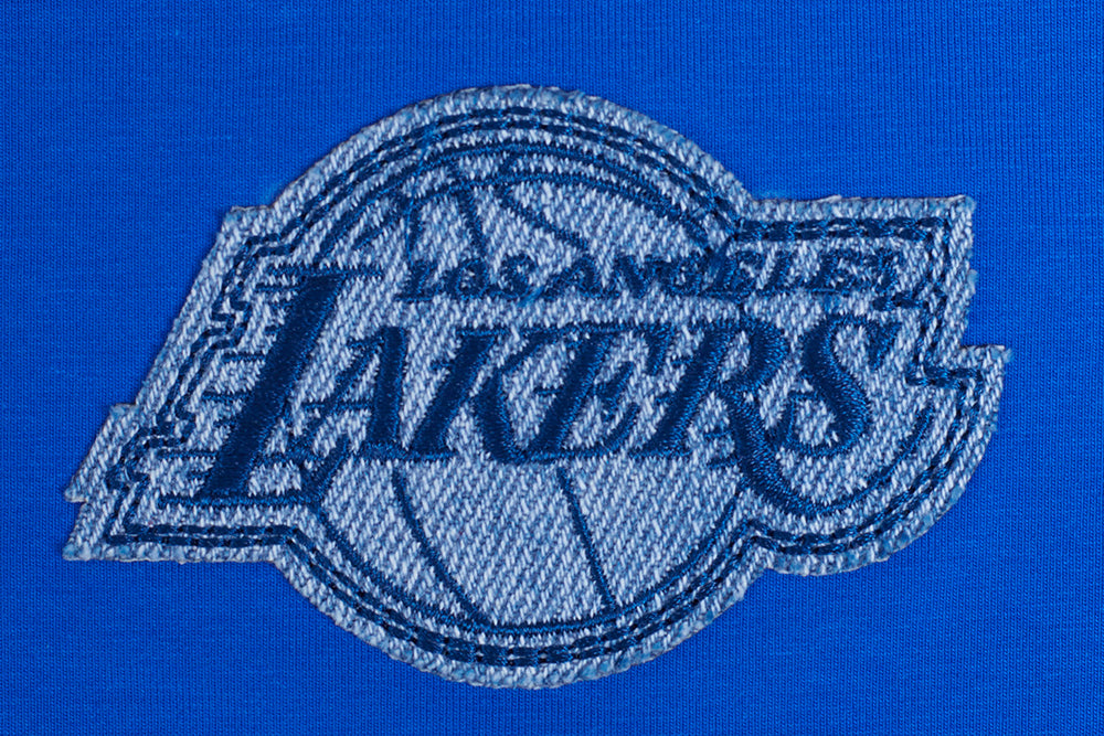 NBA LOS ANGELES LAKERS VARSITY BLUES WOMEN'S SINGLE JERSEY BOXY TEE (ROYAL BLUE)