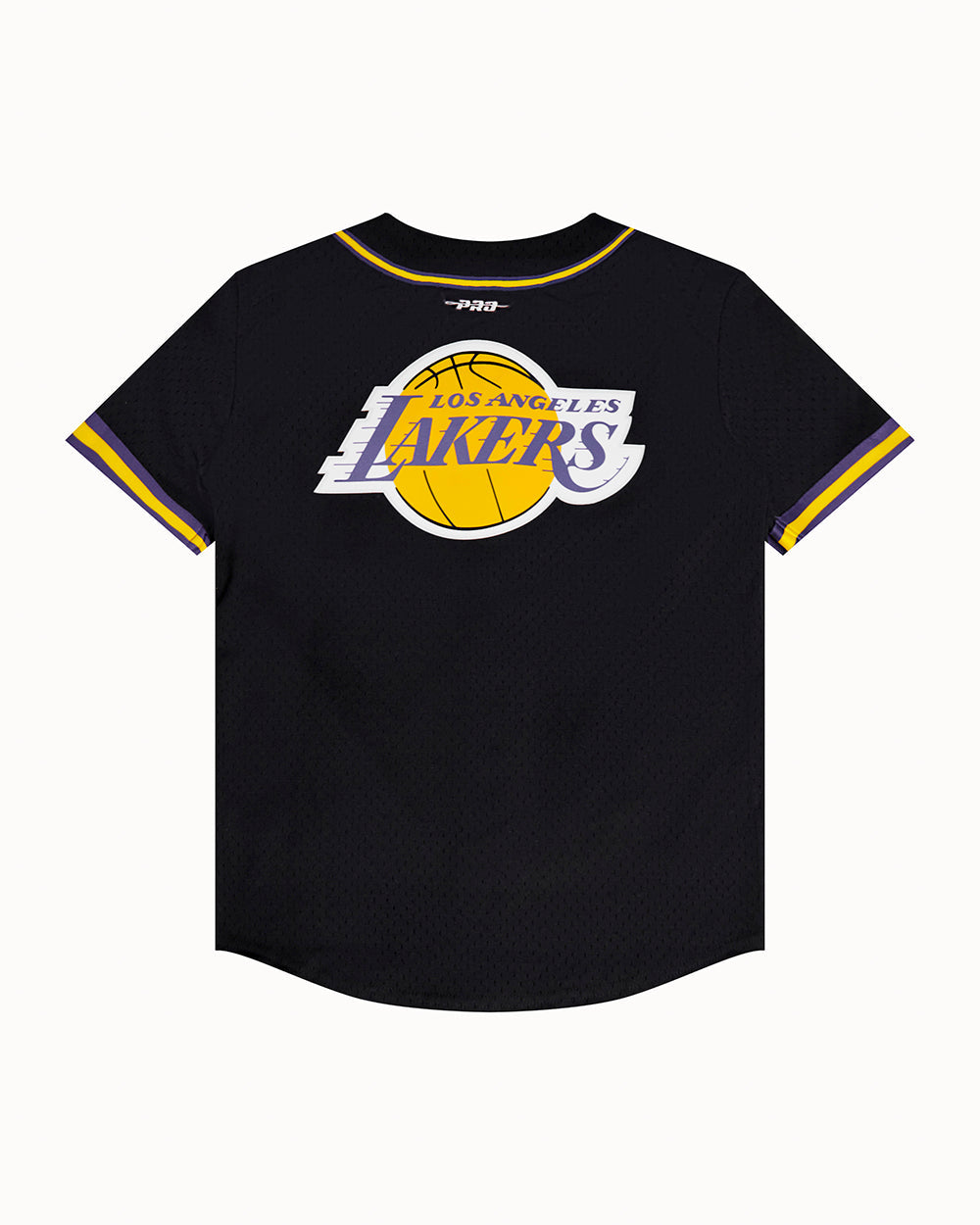 NBA LOS ANGELES LAKERS CLASSIC BIG BOYS MESH BUTTON DOWN SHIRT (BLACK/PURPLE)