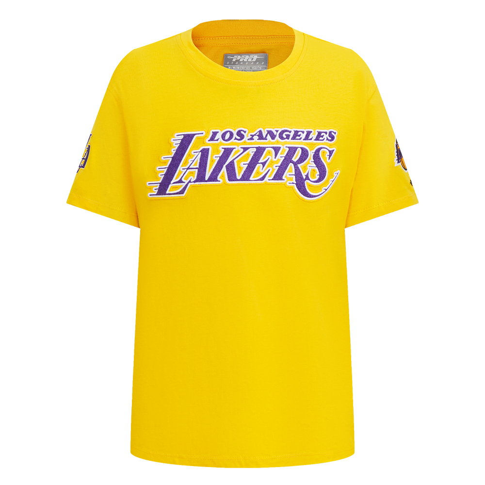 NBA LOS ANGELES LAKERS CLASSIC T-SHIRT EN JERSEY SIMPLE POUR GARÇON JUNIOR (JAUNE)