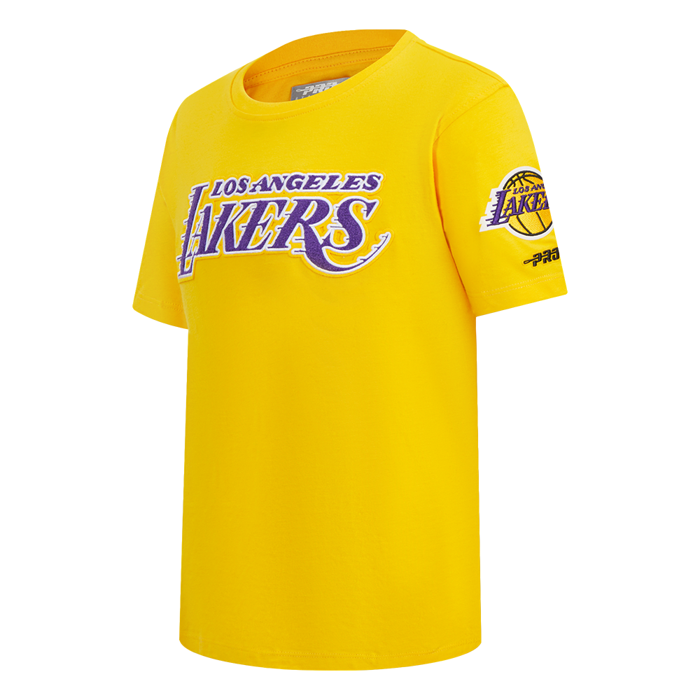 NBA LOS ANGELES LAKERS CLASSIC T-SHIRT EN JERSEY SIMPLE POUR GARÇON JUNIOR (JAUNE)
