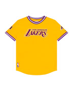 NBA LOS ANGELES LAKERS CLASSIC T-SHIRT CÔTELÉ RAYÉ À MANCHES COURTES POUR GARÇON JUNIOR (JAUNE/VIOLET)